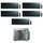 Daikin EMURA R32 Climatizzatore a parete penta split inverter Wi-Fi black | unità esterna 7.8 kW unità interne 7000+7000+7000+9000+12000 BTU 5MXM90N9+FTXJ[20|20|20|25|35]AB