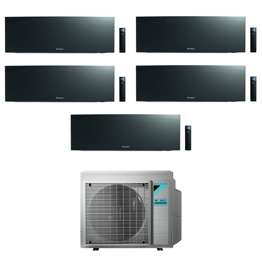 Immagine di Daikin EMURA R32 Climatizzatore a parete penta split inverter Wi-Fi black | unità esterna 7.8 kW unità interne 7000+7000+7000+7000+15000 BTU 5MXM90N9+FTXJ[20|20|20|20|42]AB