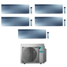 Immagine di Daikin EMURA R32 Climatizzatore a parete penta split inverter Wi-Fi silver | unità esterna 7.8 kW unità interne 7000+9000+9000+12000+12000 BTU 5MXM90N9+FTXJ[20|25|25|35|35]AS