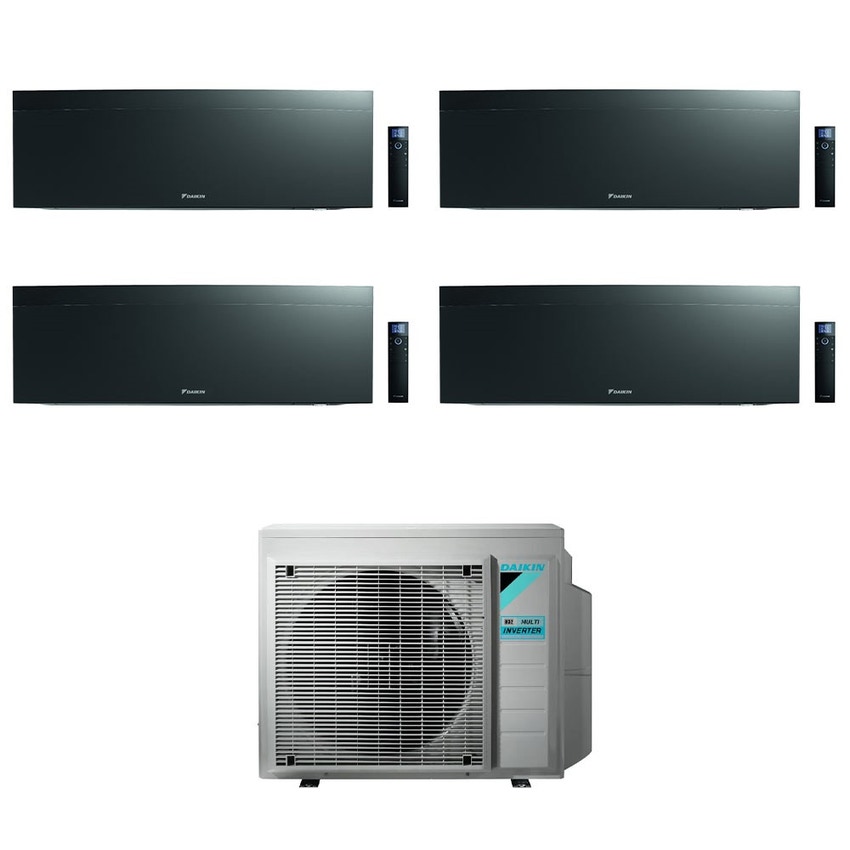 Immagine di Daikin EMURA R32 Climatizzatore a parete quadri split inverter Wi-Fi black | unità esterna 6.8 kW unità interne 7000+9000+9000+12000 BTU 4MXM68N9+FTXJ[20|25|25|35]AB