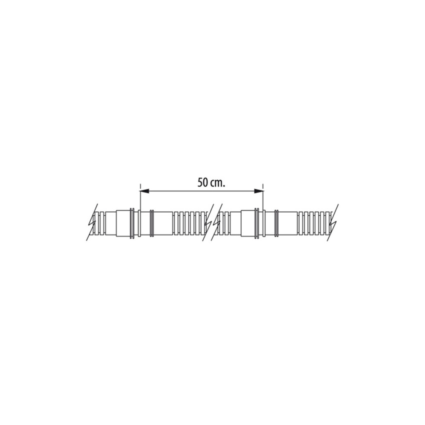 Tecnosystemi 11126344 tubo scarico condensa Ø 1.8 cm, con doppio  rivestimento esterno colore bianco e rivestimento interno colore nero,  manicotti Ø 1.6/1.8 cm, rotolo da 50 m