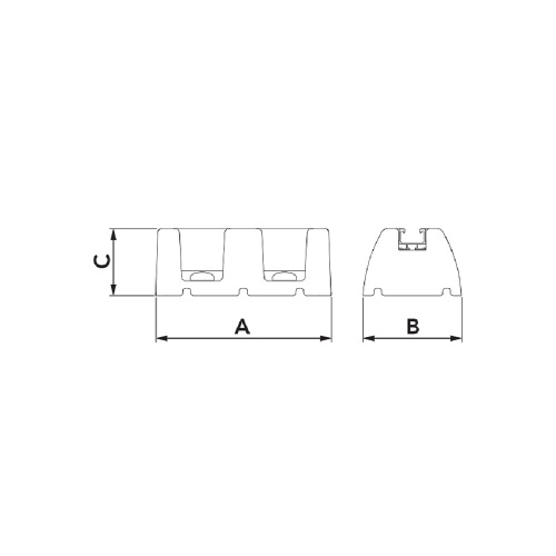 Immagine di Tecnosystemi EXTREME 100- 20" 450, base a pavimento L.14 H.9.5 P.45 cm, antivibrante in gomma vulcanizzata, portata da 300 kg (1 pezzo) 11105062V