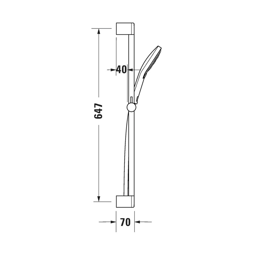 Immagine di Duravit B.1 set doccetta composto da asta doccia H.70 cm, flessibile 160 cm e doccetta 3 jet, finitura cromo UV0680003010