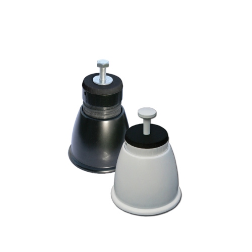 Immagine di Tecnosystemi GENIUS 1000R piedino a pavimento antivibrante, regolabile con perno di fissaggio rapido Ø 10, colore nero  (confezione 4 pezzi) 11105350N