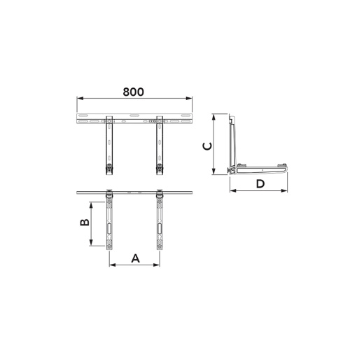 Immagine di Tecnosystemi GIOTTO SG EVO staffa 120 L.80 H.42 P.40 cm, portata massima 120 kg SCD500357