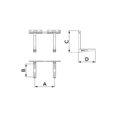Immagine di Tecnosystemi STANDARD TSM EVO staffa telescopica H.48 P.46 cm, portata da 160 kg SCD500374