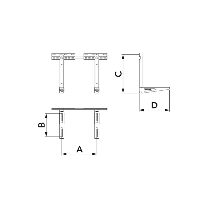 Immagine di Tecnosystemi STANDARD TSM EVO staffa telescopica H.48 P.46 cm, portata da 160 kg SCD500374