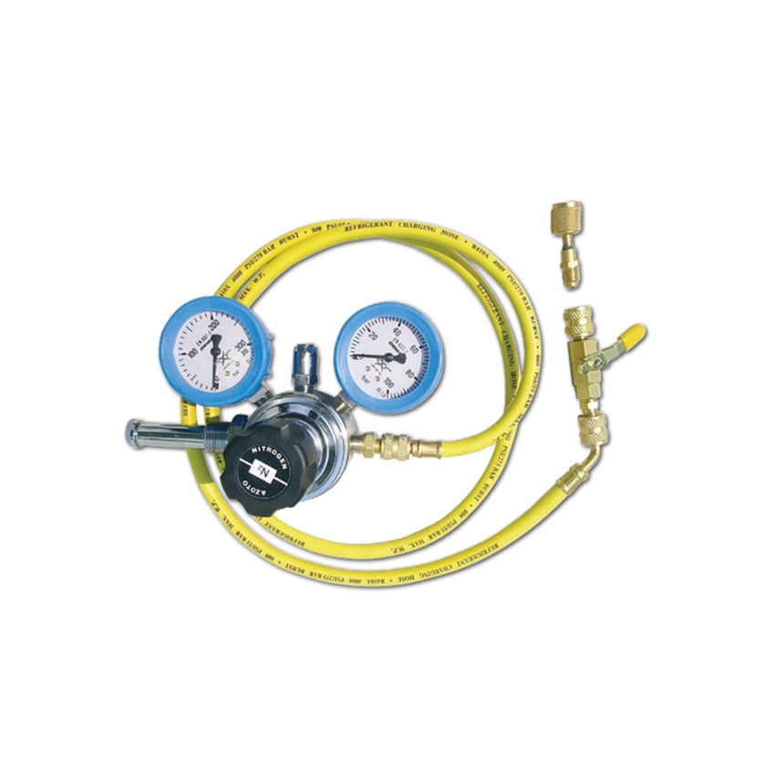 Immagine di Tecnosystemi regolatore di pressione per kit verifica pressione impianti per bombole da 10 lt, con tubo flessibile ad alta pressione, rubinetto a sfera, raccordo per macchine 11132172
