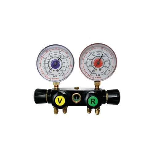 Immagine di Tecnosystemi gruppo manometro a secco, a 4 vie per R410A 11131012