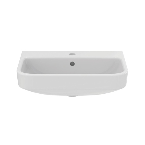 Immagine di Ideal Standard soluzione bagno completo, sanitari sospesi, lavabo 55 cm con colonna, colore bianco, rubinetteria finitura cromo SING12