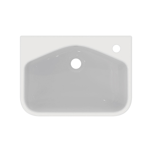 Immagine di Ideal Standard I.LIFE S lavabo da semincasso L.50 H.17.5 P.36 cm monoforo, con foro del troppopieno, colore bianco finitura lucido T458801