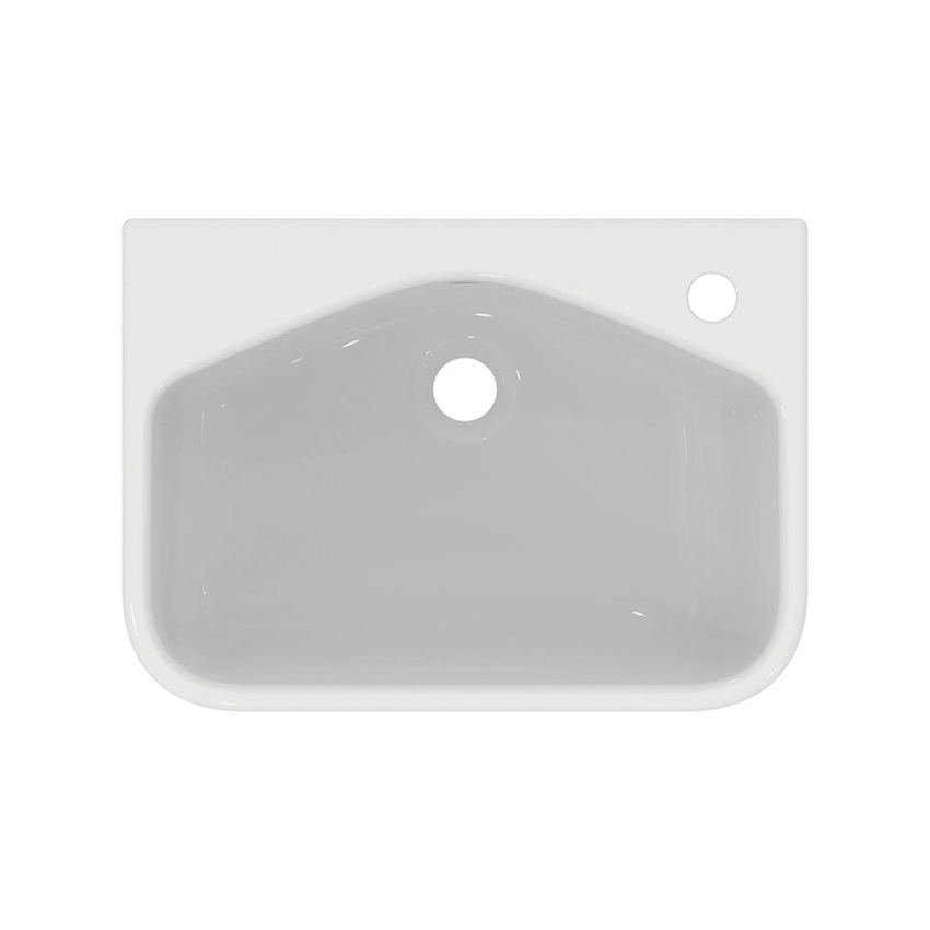 Immagine di Ideal Standard I.LIFE S lavabo da semincasso L.50 H.17.5 P.36 cm monoforo, con foro del troppopieno, colore bianco finitura lucido T458801