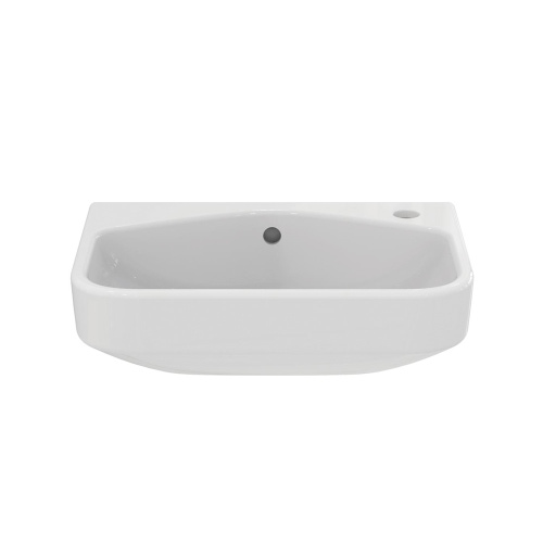 Immagine di Ideal Standard I.LIFE S lavabo da semincasso L.50 H.17.5 P.36 cm monoforo, con foro del troppopieno, colore bianco finitura lucido T458801