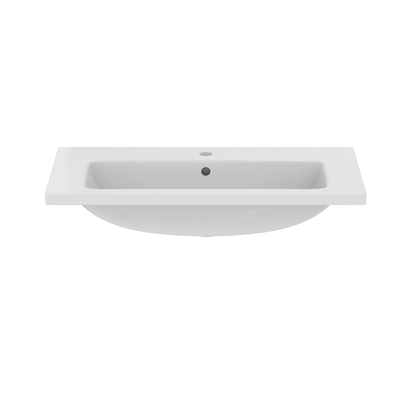 Immagine di Ideal Standard soluzione bagno completo, sanitari sospesi, lavabo con mobile 80 cm, doccia rettangolare 120x80 cm, colore bianco, rubinetteria finitura cromo SING11