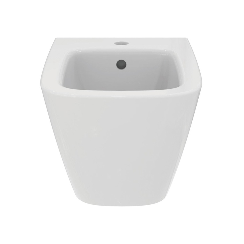 Immagine di Ideal Standard I.LIFE S bidet sospeso L.35.5 H.30 P.48 cm monoforo, con foro del troppopieno, fissaggi completamente nascosti, colore bianco finitura lucido T459301