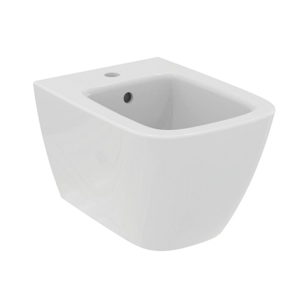 Immagine di Ideal Standard I.LIFE S bidet sospeso L.35.5 H.30 P.48 cm monoforo, con foro del troppopieno, fissaggi completamente nascosti, colore bianco finitura lucido T459301