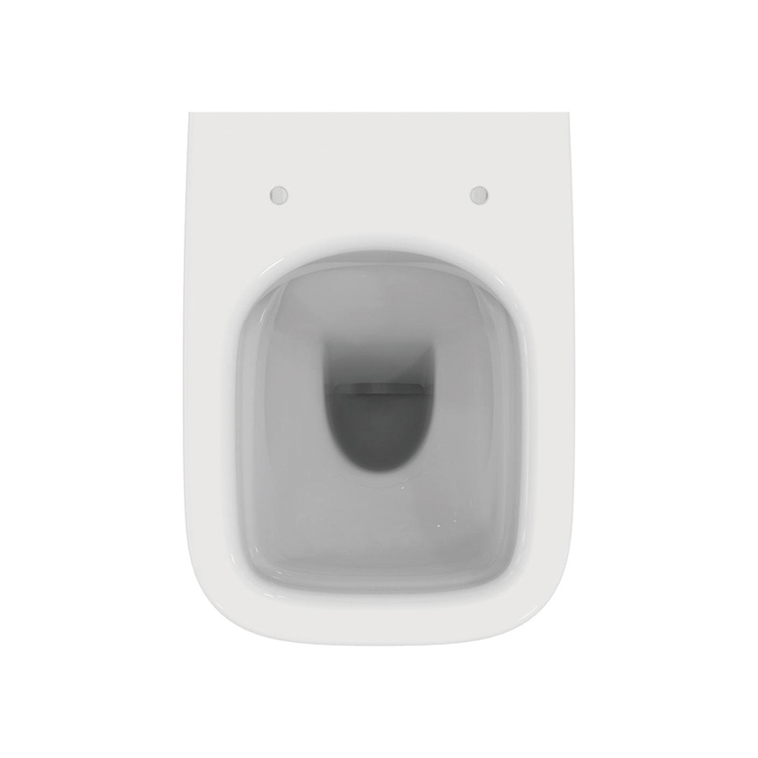 Immagine di Ideal Standard I.LIFE S vaso a terra RimLS+ L.35.5 H.40 P.48 cm, senza sedile e senza brida, installazione a filo parete, colore bianco finitura lucido T459401