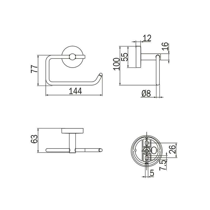 Immagine di Inda FORUM portarotolo basculante, finitura cromo A3625BCR