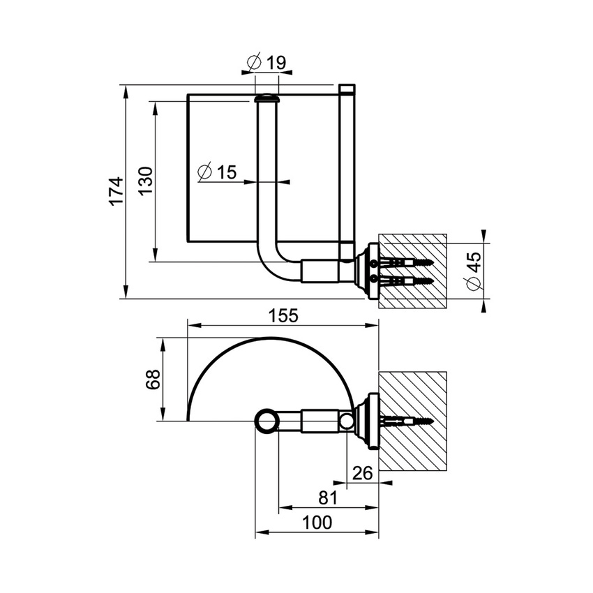 Immagine di Gessi VENTI20 porta rotolo a parete, con coperchio, finitura cromo 65449#031