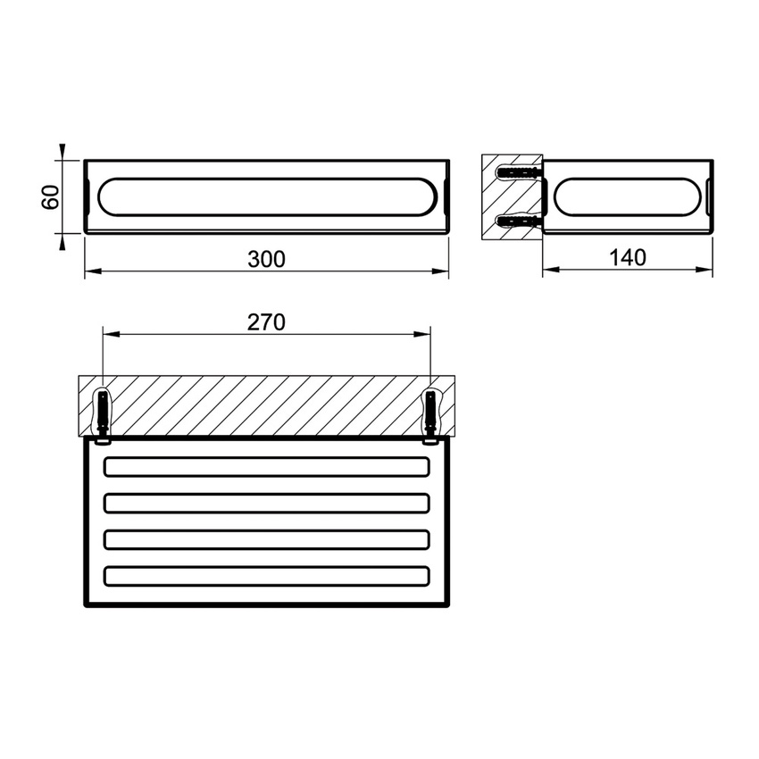 Immagine di Gessi VENTI20 mensola a parete L.30 cm, finitura cromo 59549#031
