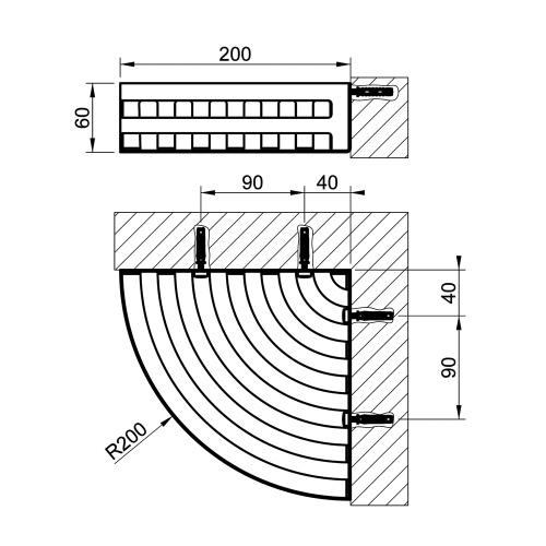 Immagine di Gessi SHOWER mensola per vasca o doccia, a parete, finitura cromo 59561#031