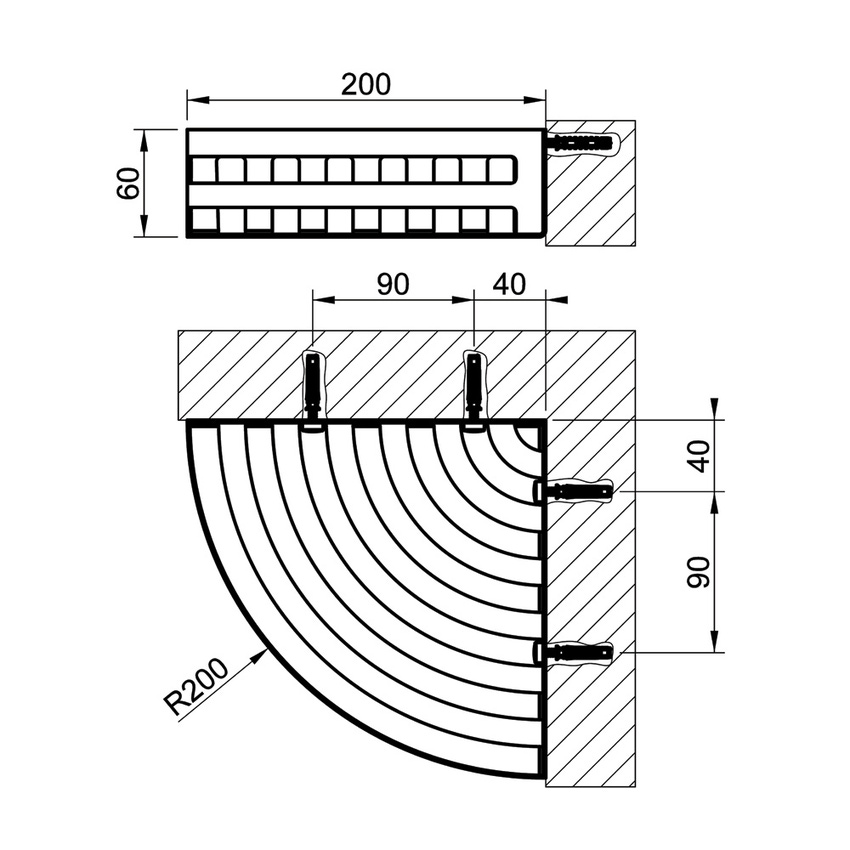 Immagine di Gessi SHOWER mensola per vasca o doccia, a parete, finitura cromo 59561#031