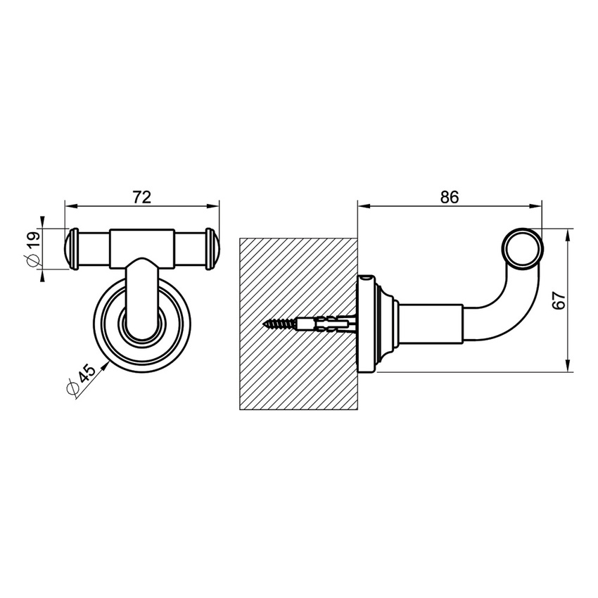 Gessi 65521#031 VENTI20 appendino a parete, finitura cromo