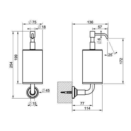 Immagine di Gessi VENTI20 porta dispenser, a parete, colore nero, finitura cromo 65414#031