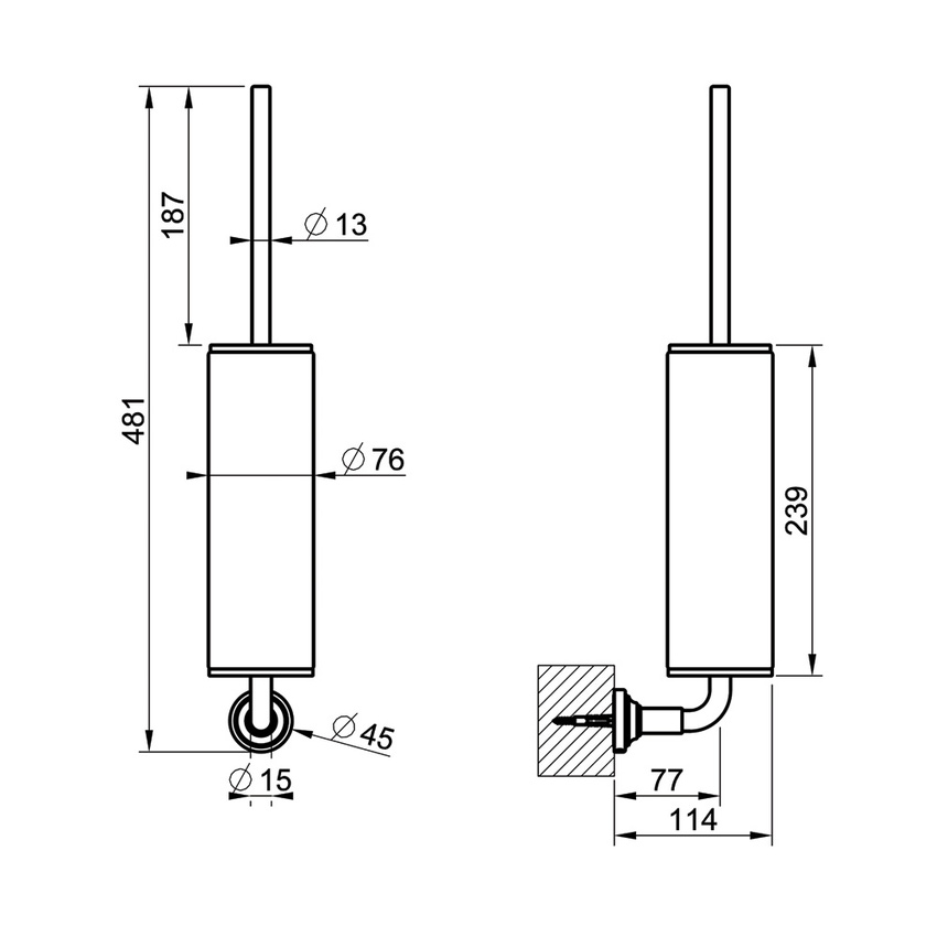 Immagine di Gessi VENTI20 porta scopino, a parete, colore bianco 65419#031