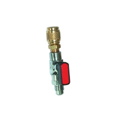 Immagine di Tecnogas rubinetto a sfera per gas refrigerante, con raccordo girevole femmina e attacco maschio 1/4” SAE, 1/4 SAE F x 1/4 SAE M 11462