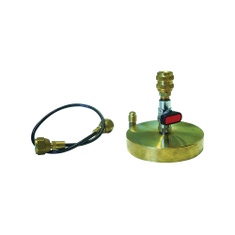 Immagine di Tecnogas supporto in ottone per bombole da 1 kg di gas refrigeranti R22 (TR422)-R407 C-R410 A, con attacco 1/4 SAE 11453
