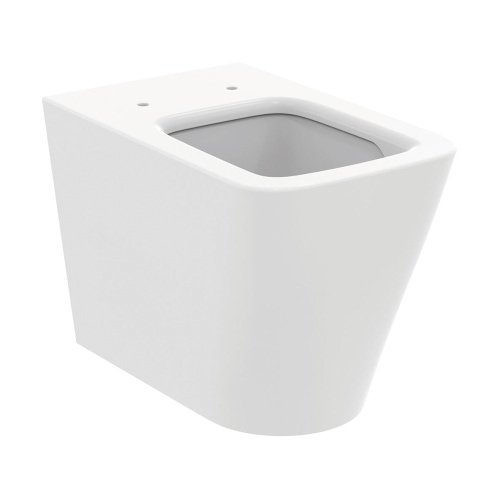 Immagine di Ideal Standard BLEND CUBE set sanitari a pavimento, vaso AquaBlade® senza brida, con sedile a chiusura rallentata, bidet monoforo con troppopieno, colore bianco finitura lucido T368801-T368901-T392701