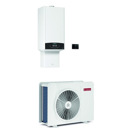 Immagine di Ariston GENUS ONE HYBRID 30/35 NET R32 Sistema ibrido composto da pompa di calore integrata con caldaia a condensazione per riscaldamento, raffrescamento e produzione istantanea di ACS 3302447