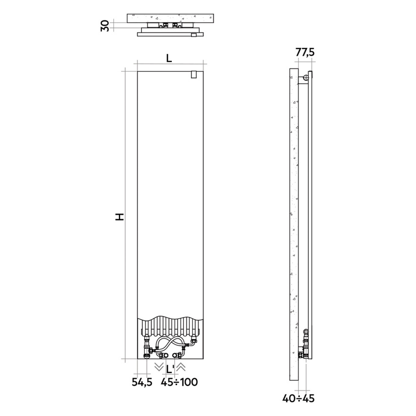Immagine di Irsap RELAX POWER radiatore H.196,3 L.65,3 P.4,75 cm, colore grigio antracite finitura opaco Cod.6V REPD065B6VIR01AN