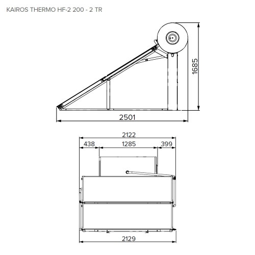 Immagine di Ariston KAIROS THERMO HF-2 200-2 TR IT Sistema solare termico a circolazione naturale con accumulo e 2 collettori orizzontali, installazione a TERRA 3022445