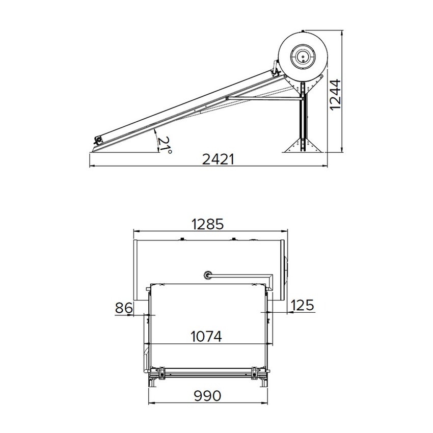 Immagine di Ariston KAIROS THERMO GR-2 200-1 TR Sistema solare termico a circolazione naturale con accumulo e e 1 collettore verticale, installazione a TERRA 3022487