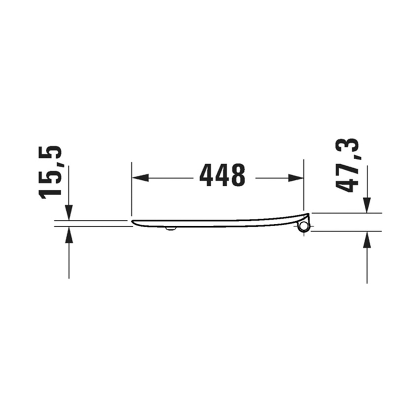 Immagine di Duravit SOLEIL sedile P.46 cm, con coperchio rimovibile, con cerniere in acciaio inox finitura cromo, con chiusura rallentata, colore bianco finitura lucido 0022390000