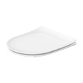 Immagine di Duravit SOLEIL sedile P.44 cm, con coperchio rimovibile, con cerniere in acciaio inox finitura cromo, senza chiusura rallentata, colore bianco finitura lucido 0026410000