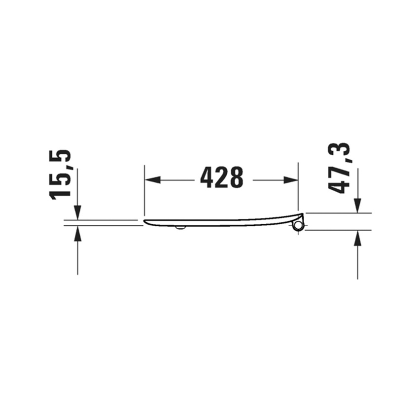 Immagine di Duravit SOLEIL sedile P.44 cm, con coperchio rimovibile, con cerniere in acciaio inox finitura cromo, con chiusura rallentata, colore bianco finitura lucido 0026490000
