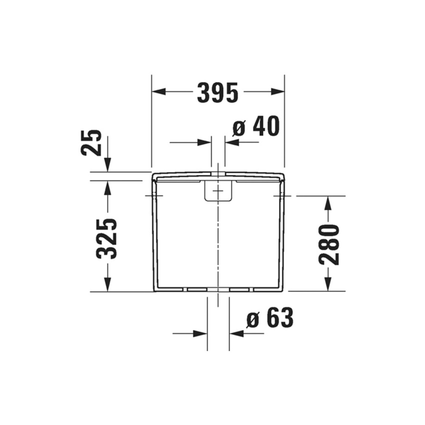 Immagine di Duravit SOLEIL cassetta di sciacquo 6/3 l, con batteria Dual Flush, pulsante cromato, per attacco sinistra, destra o centrale alto, colore bianco finitura lucido 0945000005