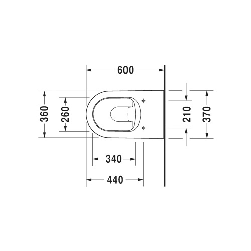 Immagine di Duravit SOLEIL vaso a pavimento, a filo parete, a cacciata, senza sedile, con fissaggi inclusi e scarico orizzontale, colore bianco finitura lucido 2010090000
