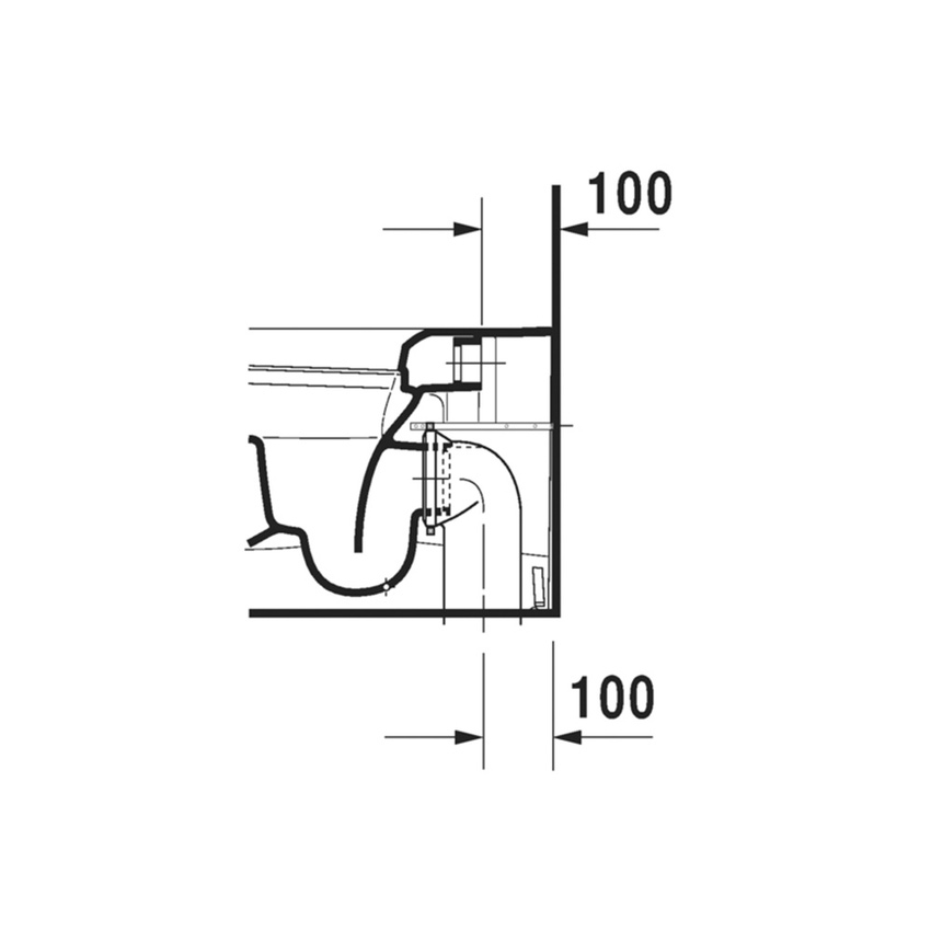 Immagine di Duravit SOLEIL vaso a pavimento, a filo parete, a cacciata, senza sedile, con fissaggi inclusi e scarico orizzontale, colore bianco finitura lucido 2010090000