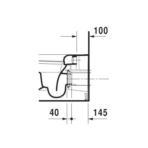 Immagine di Duravit SOLEIL vaso a pavimento, a filo parete, a cacciata, senza sedile, con fissaggi inclusi e scarico orizzontale, colore bianco finitura lucido 2010090000
