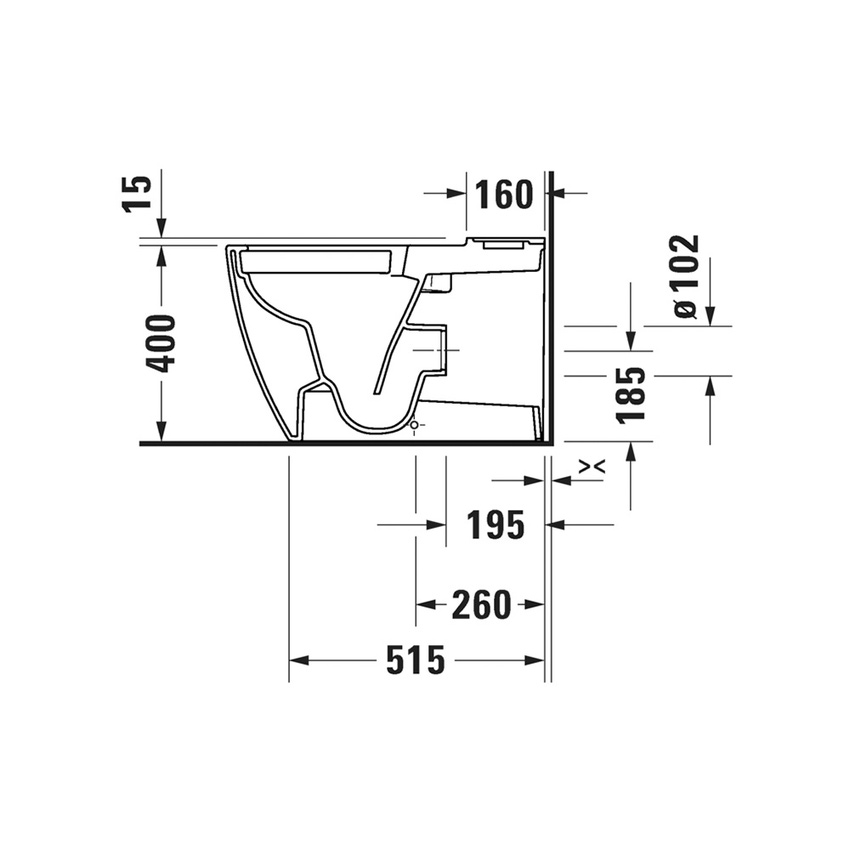 Immagine di Duravit SOLEIL vaso monoblocco a pavimento HygieneGlaze, Rimless, per cassetta appoggiata non inclusa, senza sedile, colore bianco finitura lucido 2011092000