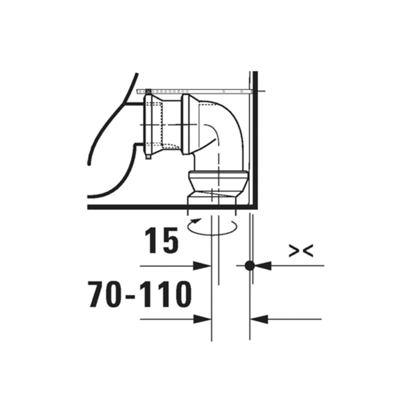 Immagine di Duravit SOLEIL vaso monoblocco a pavimento HygieneGlaze, Rimless, per cassetta appoggiata non inclusa, senza sedile, colore bianco finitura lucido 2011092000