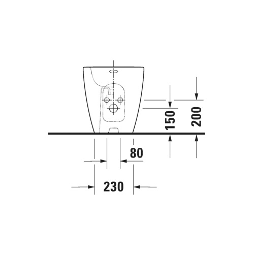 Immagine di Duravit SOLEIL bidet a pavimento, a filo parete, con troppopieno e bordo per rubinetteria, colore bianco finitura lucido 2298100000