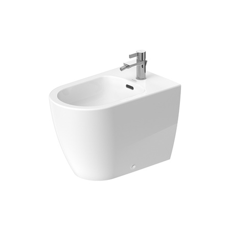 Immagine di Duravit SOLEIL bidet a pavimento, a filo parete, con troppopieno e bordo per rubinetteria, colore bianco finitura lucido 2298100000