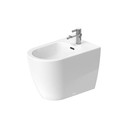 Immagine di Duravit SOLEIL bidet a pavimento, a filo parete, con troppopieno e bordo per rubinetteria, colore bianco finitura lucido 2298100000