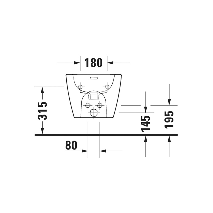 Immagine di Duravit SOLEIL bidet sospeso Compact, con troppopieno e bordo per rubinetteria, colore bianco finitura lucido 2298150000