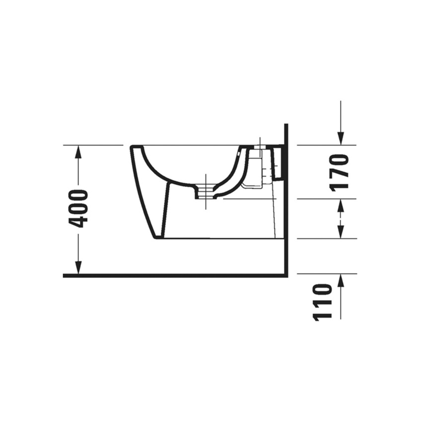 Immagine di Duravit SOLEIL bidet sospeso Compact, con troppopieno e bordo per rubinetteria, colore bianco finitura lucido 2298150000